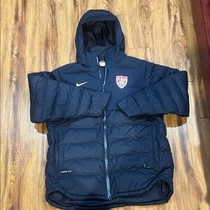 Nike Dark Blue Hooded Puffer Jacket